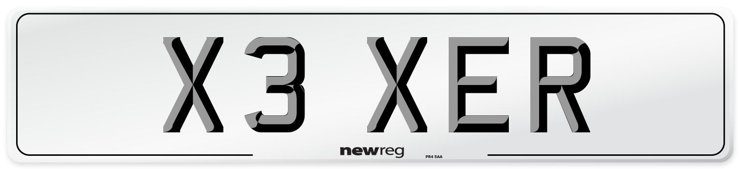 X3 XER Number Plate from New Reg